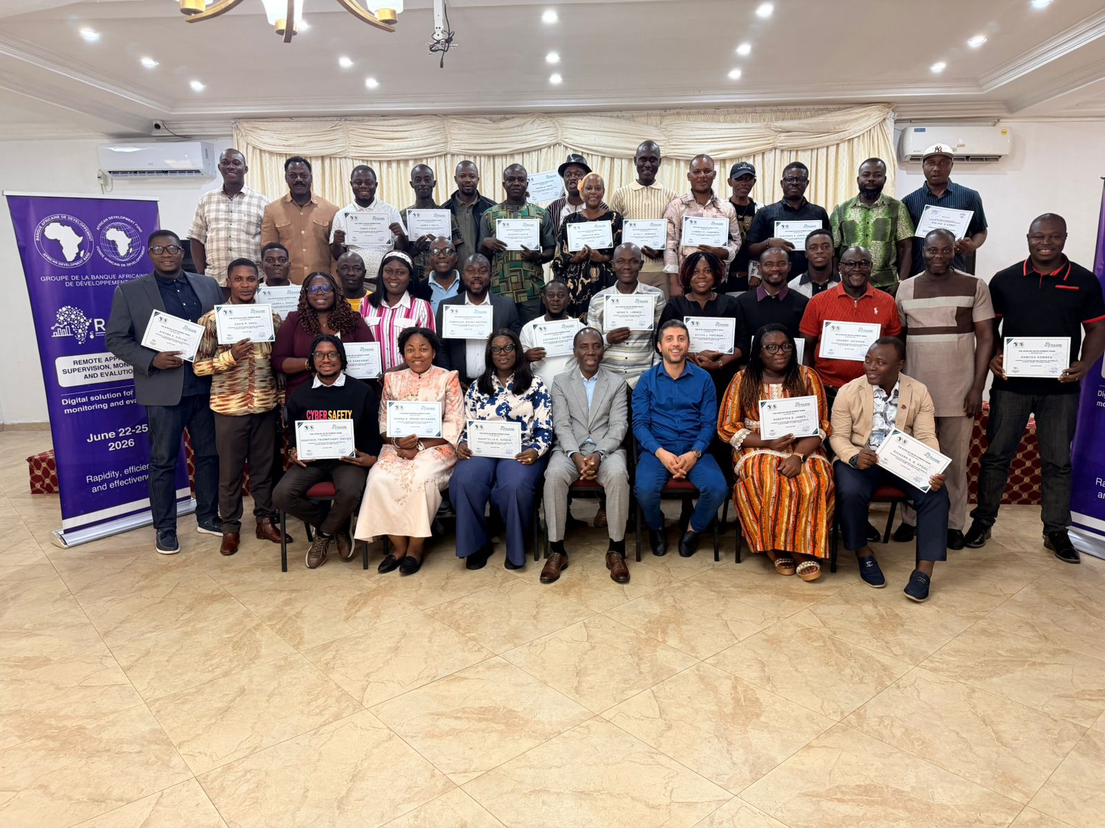 FOR SCRUPULOUS IMPLEMENTATION OF AFRICAN DEVELOPMENT BANK-FUNDED PROJECTS: TWO MINES AND ENERGY MINISTRY STAFF COMPLETE PROJECT M & E SOFTWARE TRAINING